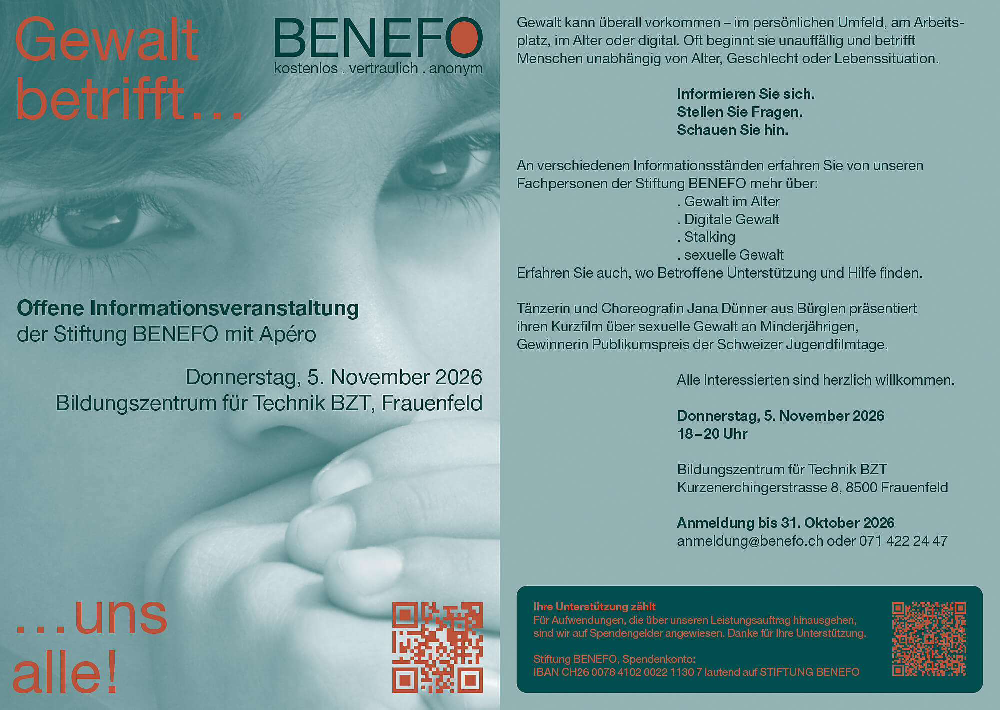 Offene Informationsveranstaltung 2026, 5. November, 18–20 Uhr